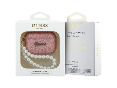 Guess Glitter Pearl Strap Case for AirPods Pro 3 - Pink Guess Glitter Pearl Strap Case for AirPods Pro 3 - Pink