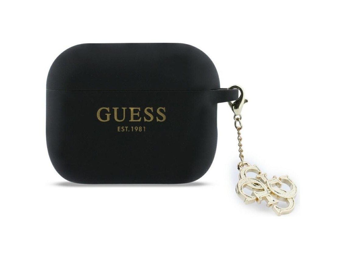 Capa de silicone Guess 4G Charm para AirPods Pro 3 - Preta