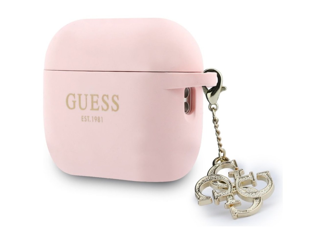 Capa de silicone Guess 4G Charm para AirPods Pro 3 rosa