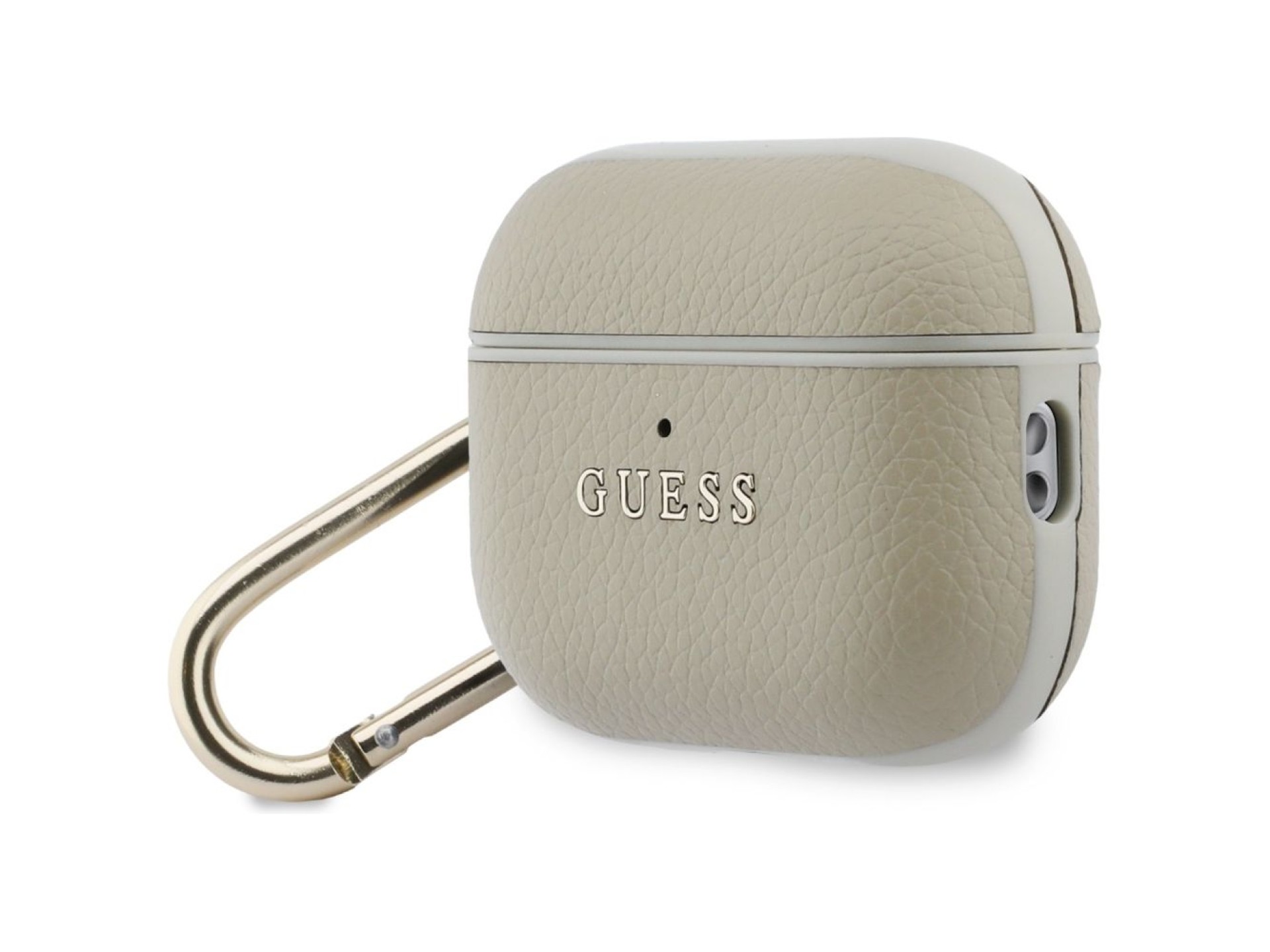 Capa Guess Granulada com Logo Clássico e Gancho para AirPods Pro 3 - dourada