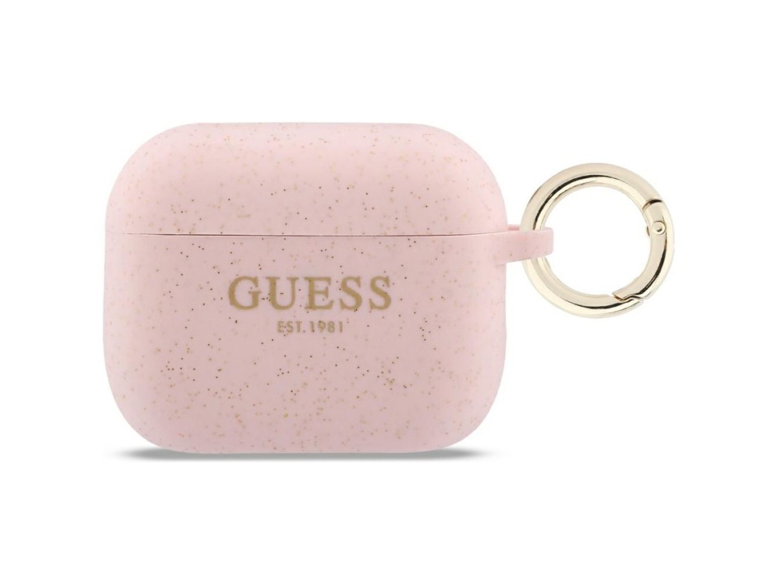Guess Silicone Glitter Ring Case for AirPods Pro 3 - Pink