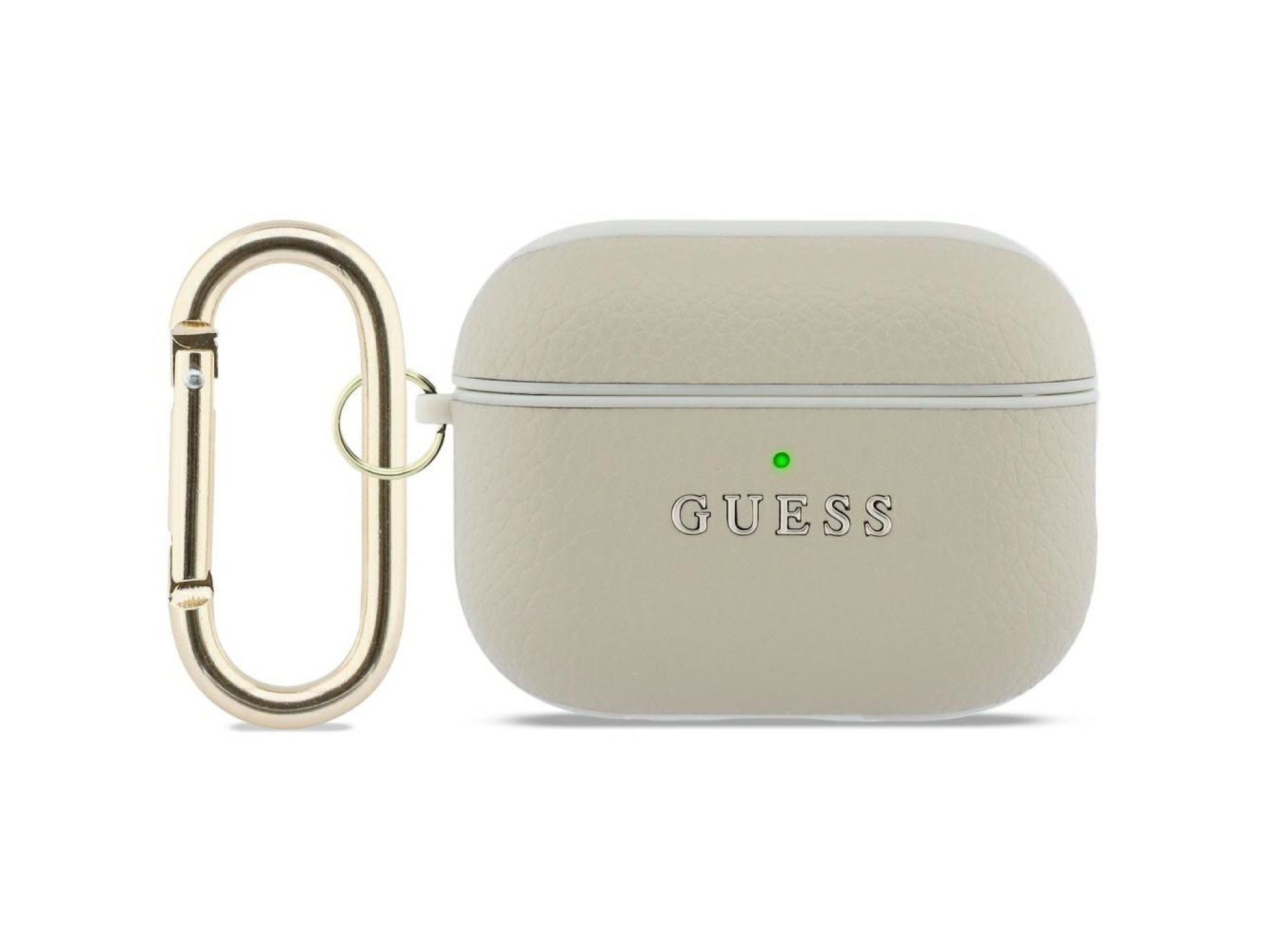 Capa Guess Granulada com Logo Clássico e Gancho para AirPods Pro 3 - dourada