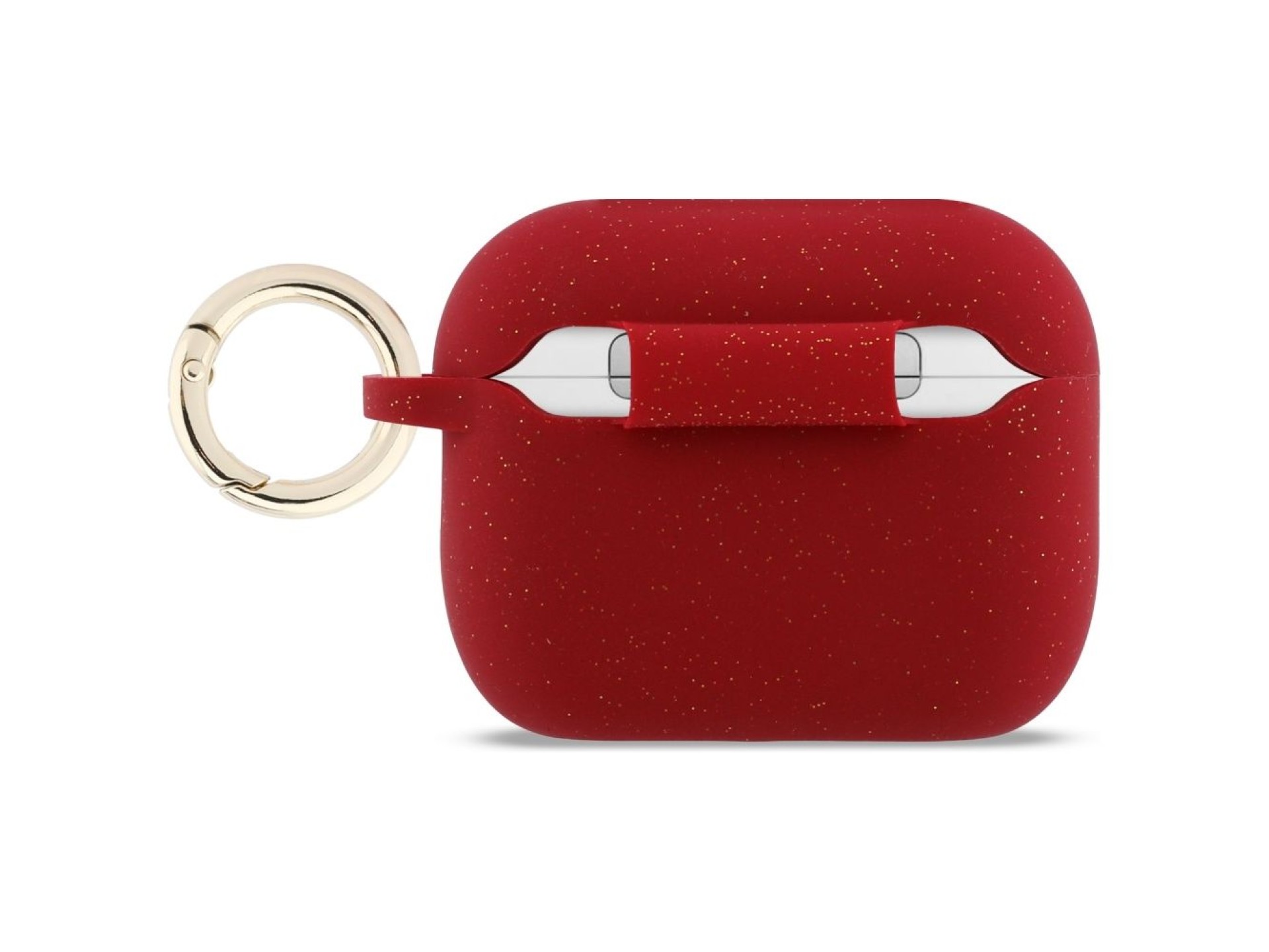 Guess Silicone Glitter Ring Case for AirPods Pro 3 - Red and Glitter