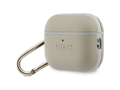 Guess Grained Classic Logo Hook case for AirPods Pro 3 - gold Guess Grained Classic Logo Hook case for AirPods Pro 3 - gold