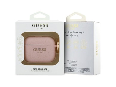 Guess Silicone Glitter Ring Case for AirPods Pro 3 - Pink