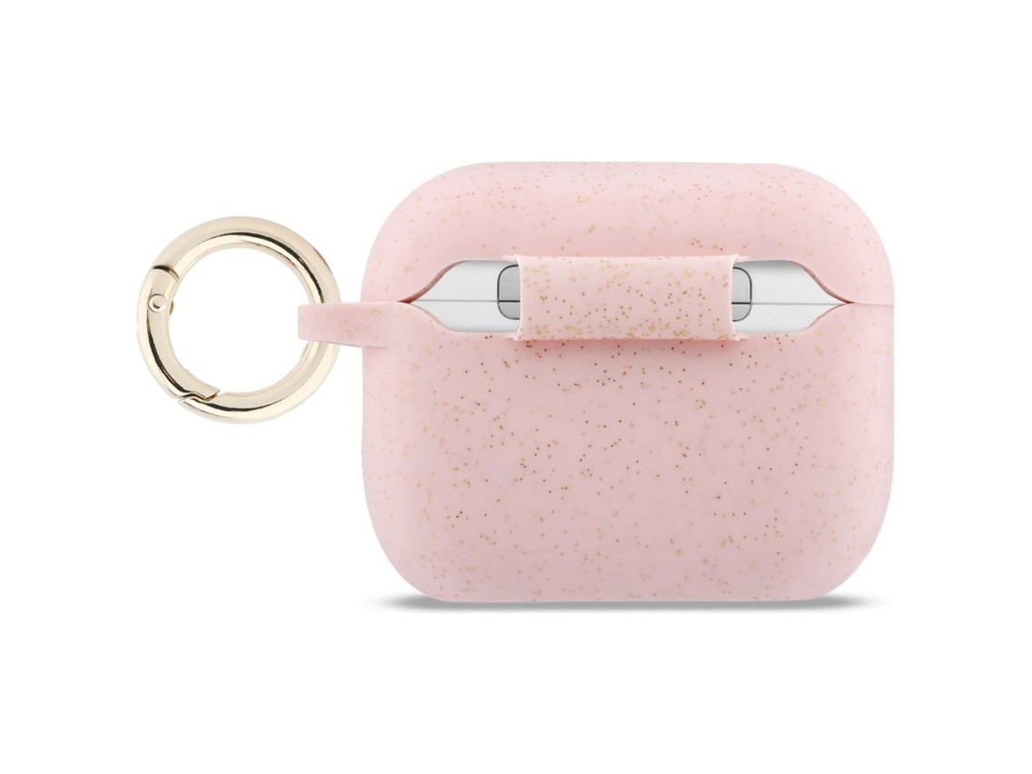 Guess Silicone Glitter Ring Case for AirPods Pro 3 - Pink