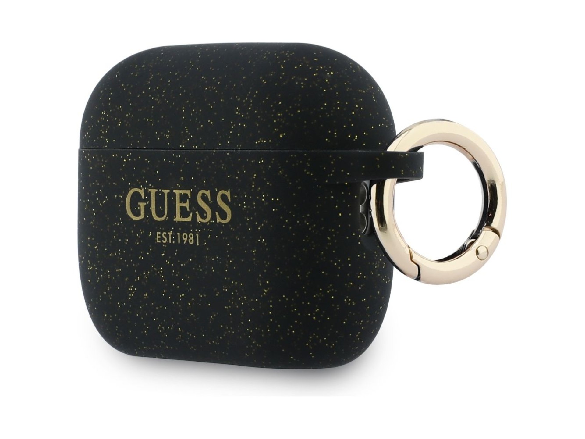 Capa de silicone com glitter da Guess para AirPods Pro 3 - Preta