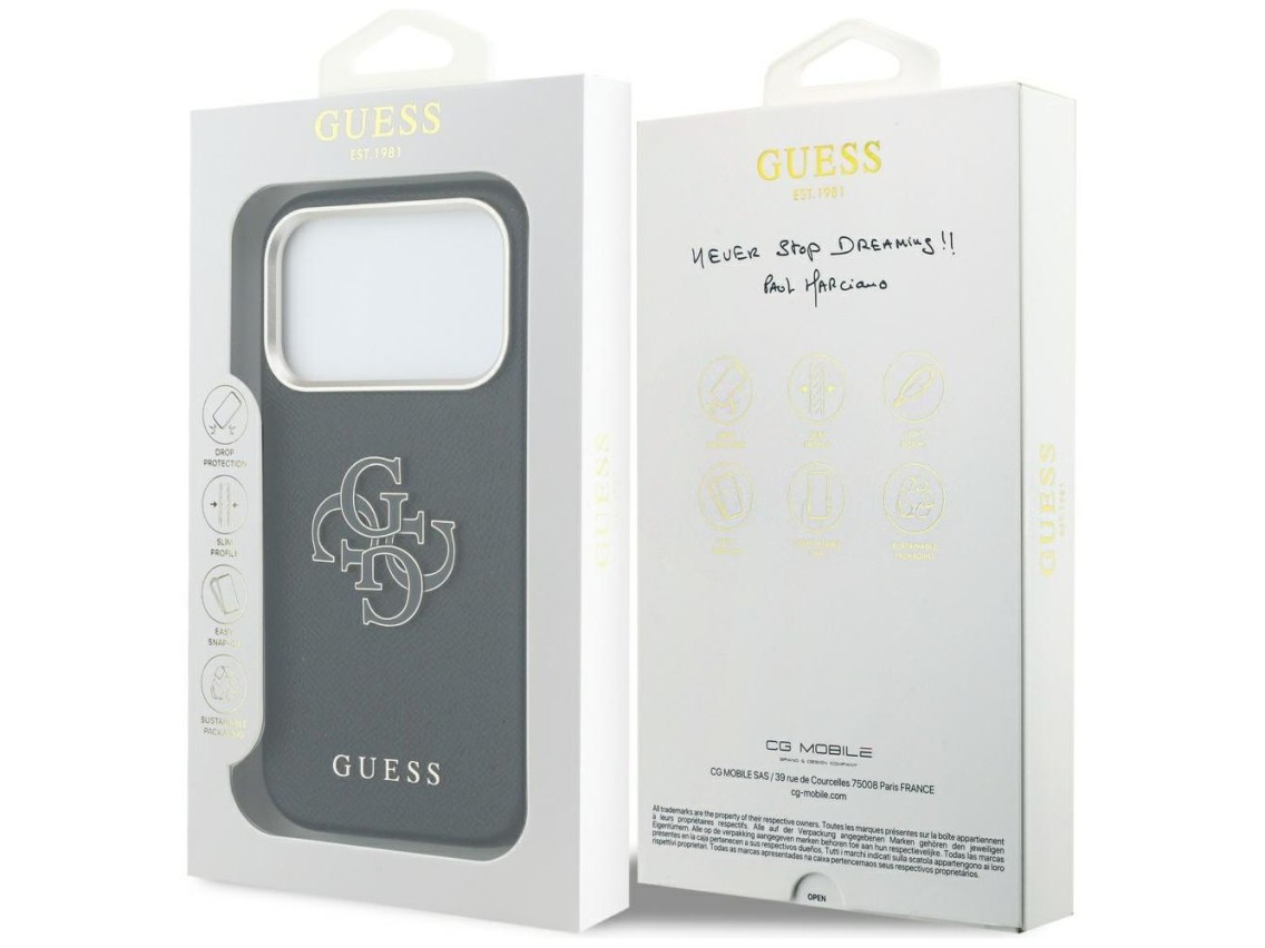 Guess FW Resin Logo Case for iPhone 17 Pro - Black