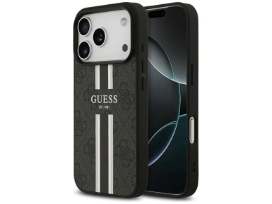 Guess 4G Printed Stripes MagSafe case for iPhone 17 Pro - black Guess 4G Printed Stripes MagSafe case for iPhone 17 Pro - black