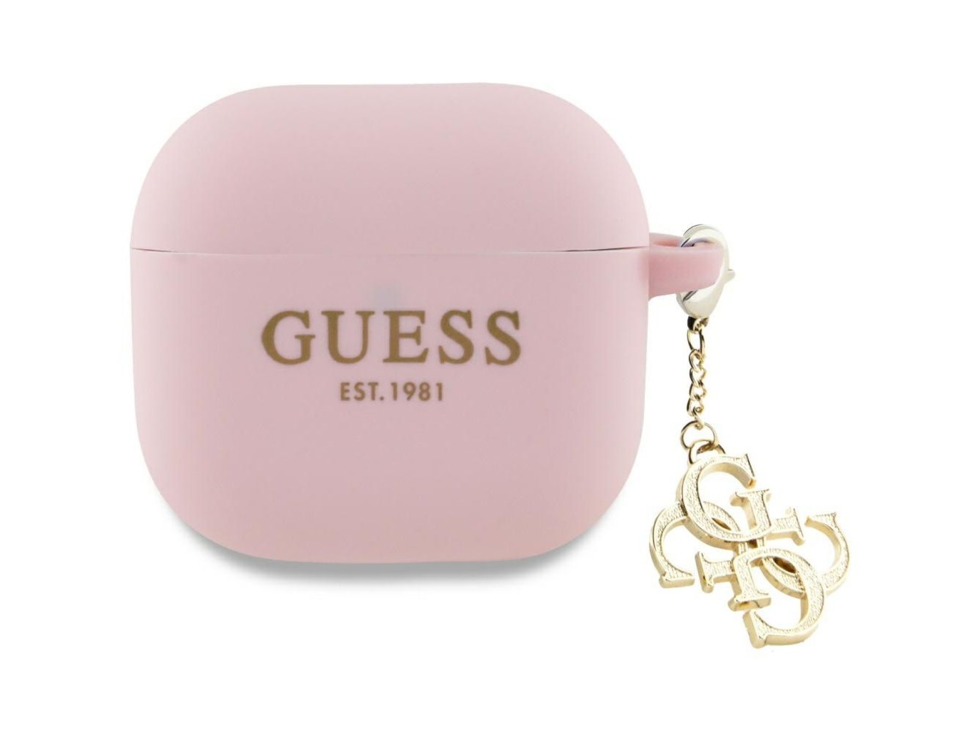 Capa de silicone Guess para AirPods 4, modelo 4G Charm - rosa