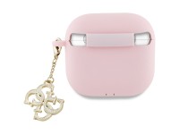Capa de silicone Guess para AirPods 4, modelo 4G Charm - rosa Capa de silicone Guess para AirPods 4, modelo 4G Charm - rosa