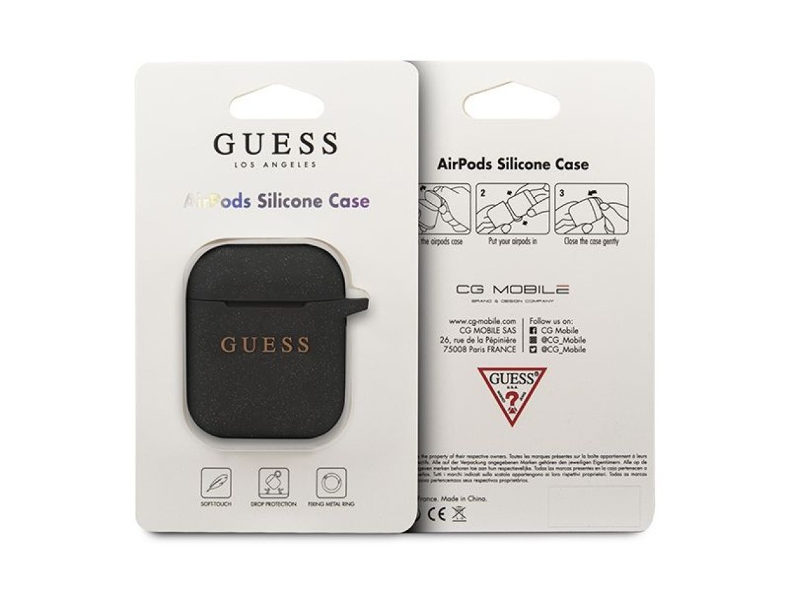 Guess Silicone Cover for AirPods 1/2 - Black