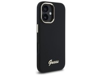 Guess Silicone Script Metal Logo & Frame Case for iPhone 16 Plus - Black Guess Silicone Script Metal Logo & Frame Case for iPhone 16 Plus - Black