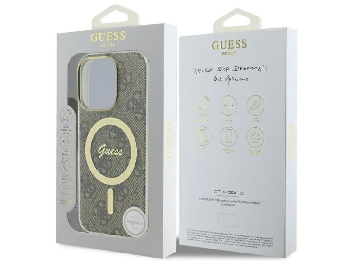 Capa Guess IML 4G MagSafe para iPhone 16 Pro Max - Marrom