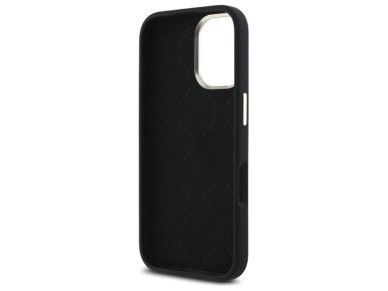 Funda Guess de silicona con logotipo metálico y marco para iPhone 16 Plus - Negra Funda Guess de silicona con logotipo metálico y marco para iPhone 16 Plus - Negra