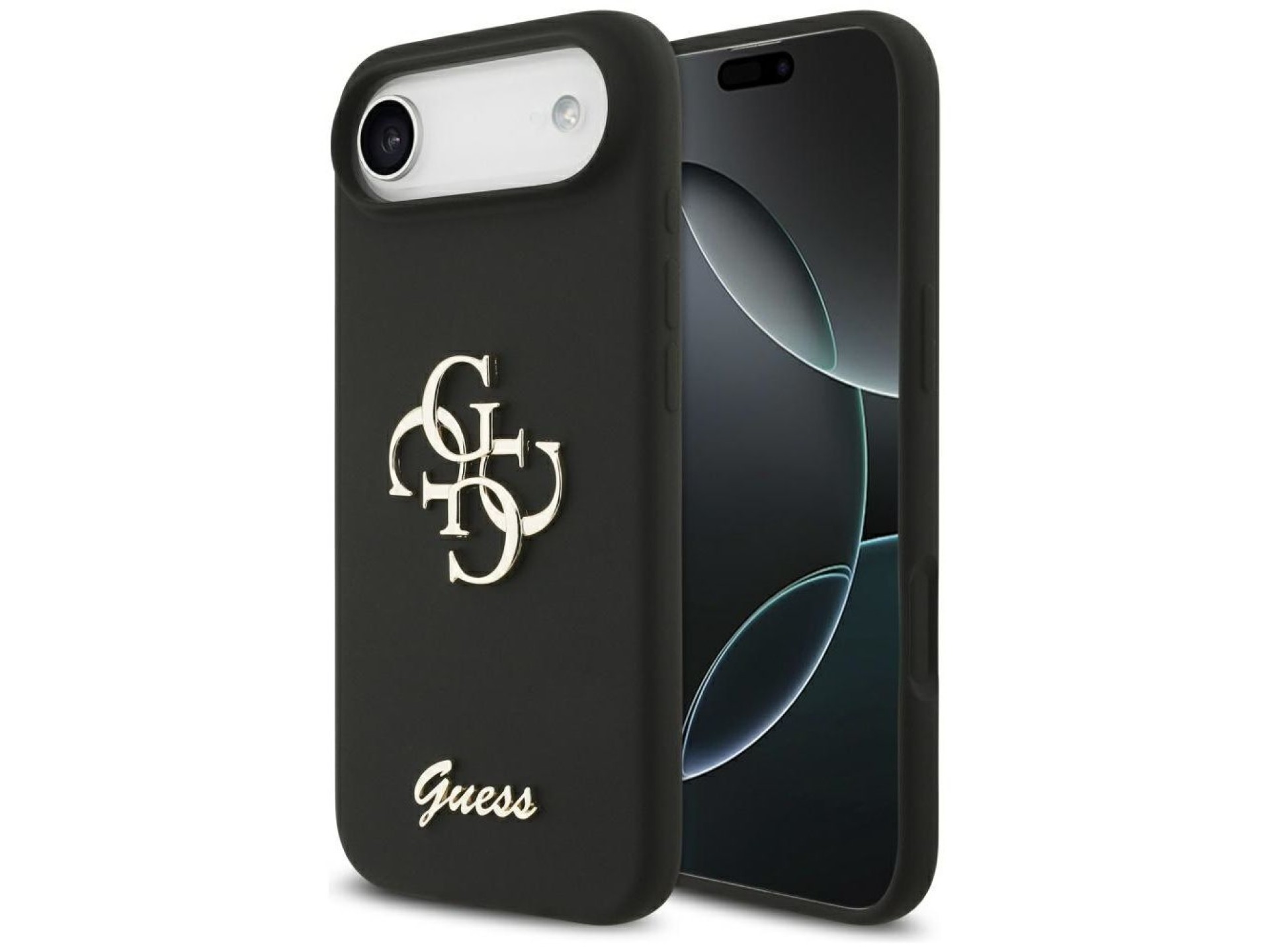 Funda Guess de silicona con el logotipo 4G grande para iPhone Air - negra