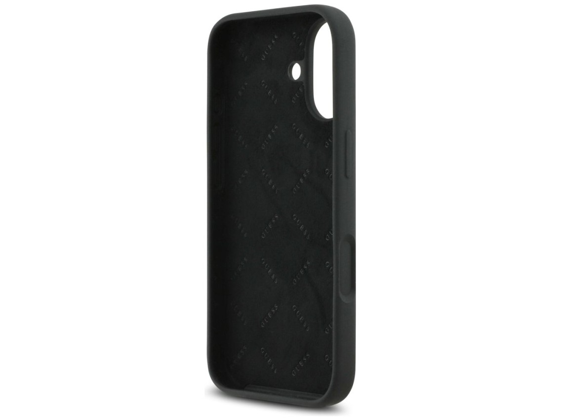Funda Guess de silicona con el logotipo 4G grande para iPhone 17 - Negra