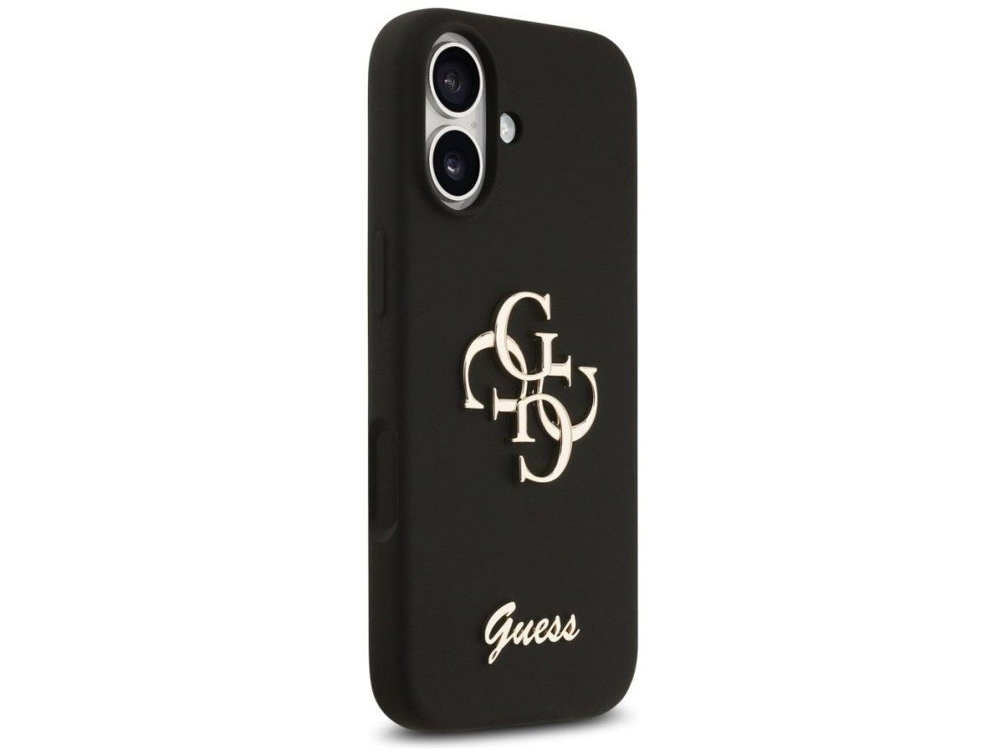 Funda Guess de silicona con el logotipo 4G grande para iPhone 17 - Negra