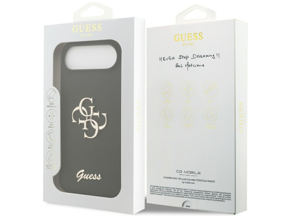 Funda Guess de silicona con el logotipo 4G grande para iPhone Air - negra
