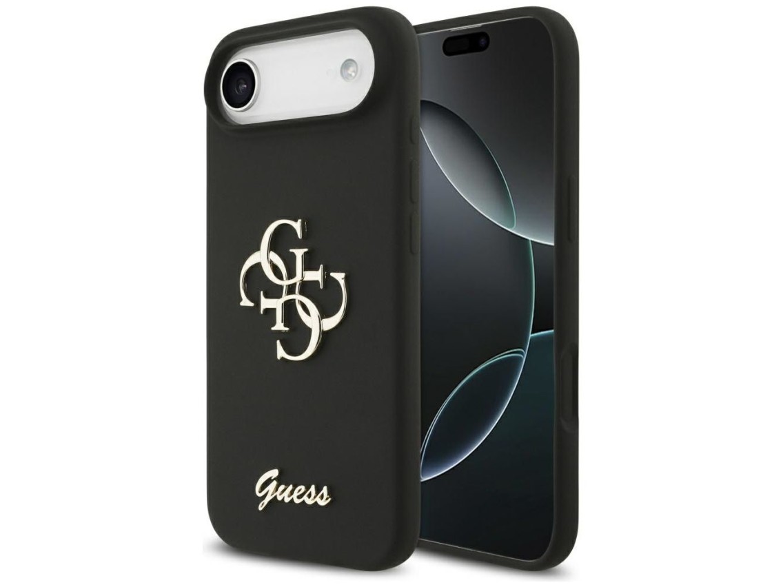 Funda Guess de silicona con el logotipo 4G grande para iPhone Air - negra