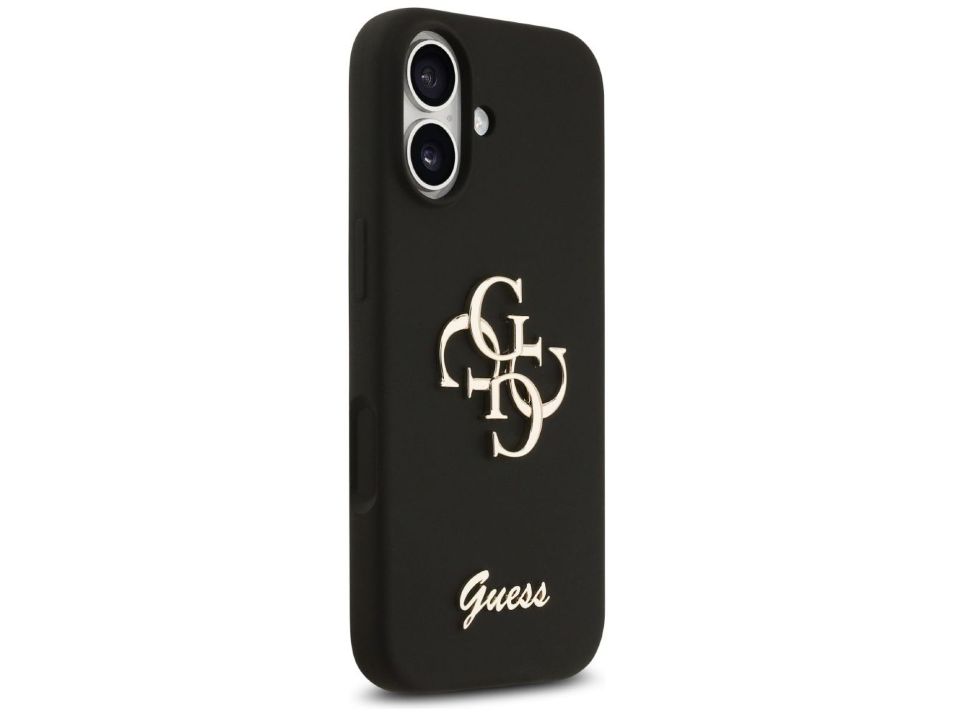 Funda Guess de silicona con el logotipo 4G grande para iPhone 17 - Negra