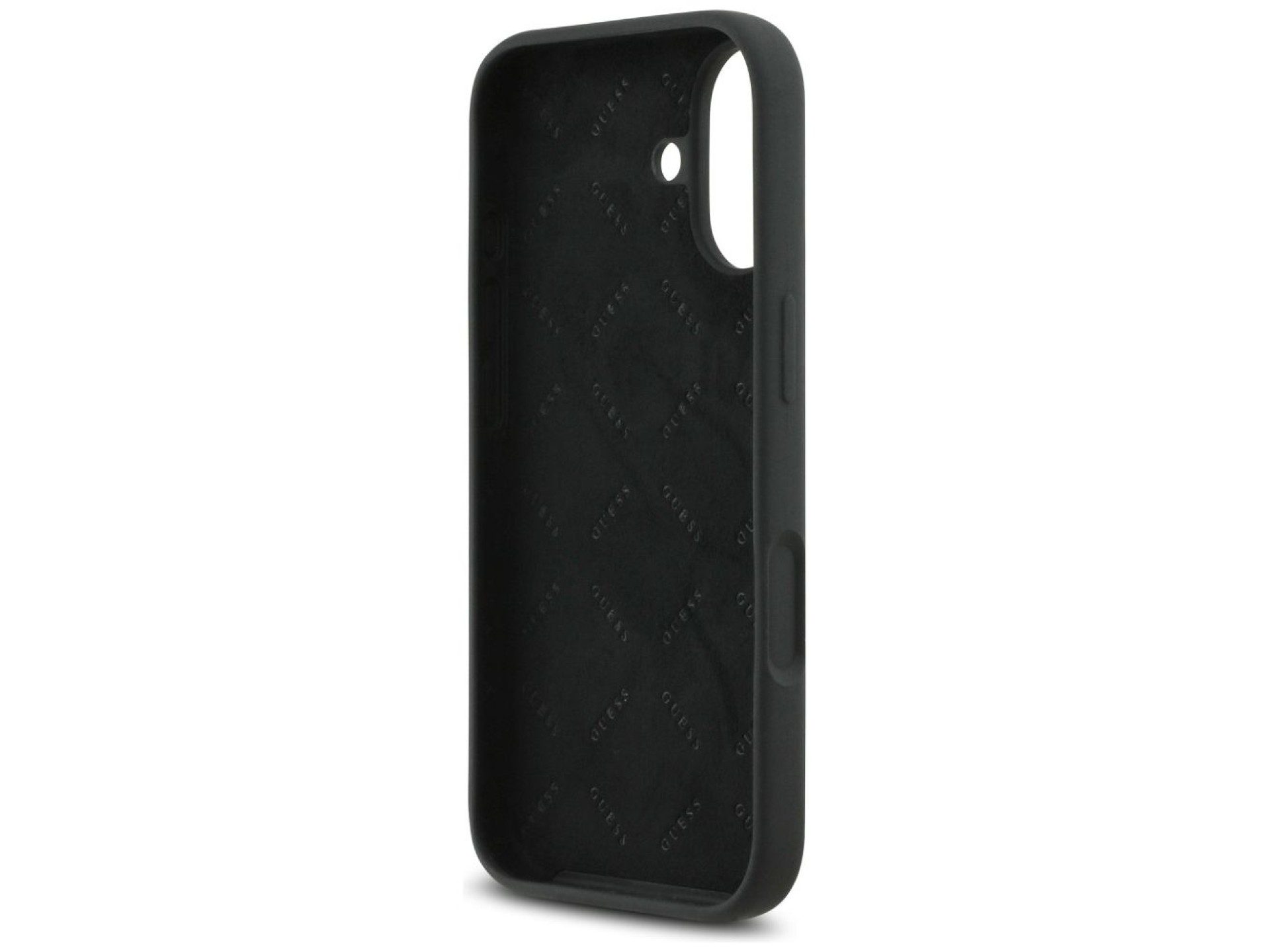 Funda Guess de silicona con el logotipo 4G grande para iPhone 17 - Negra