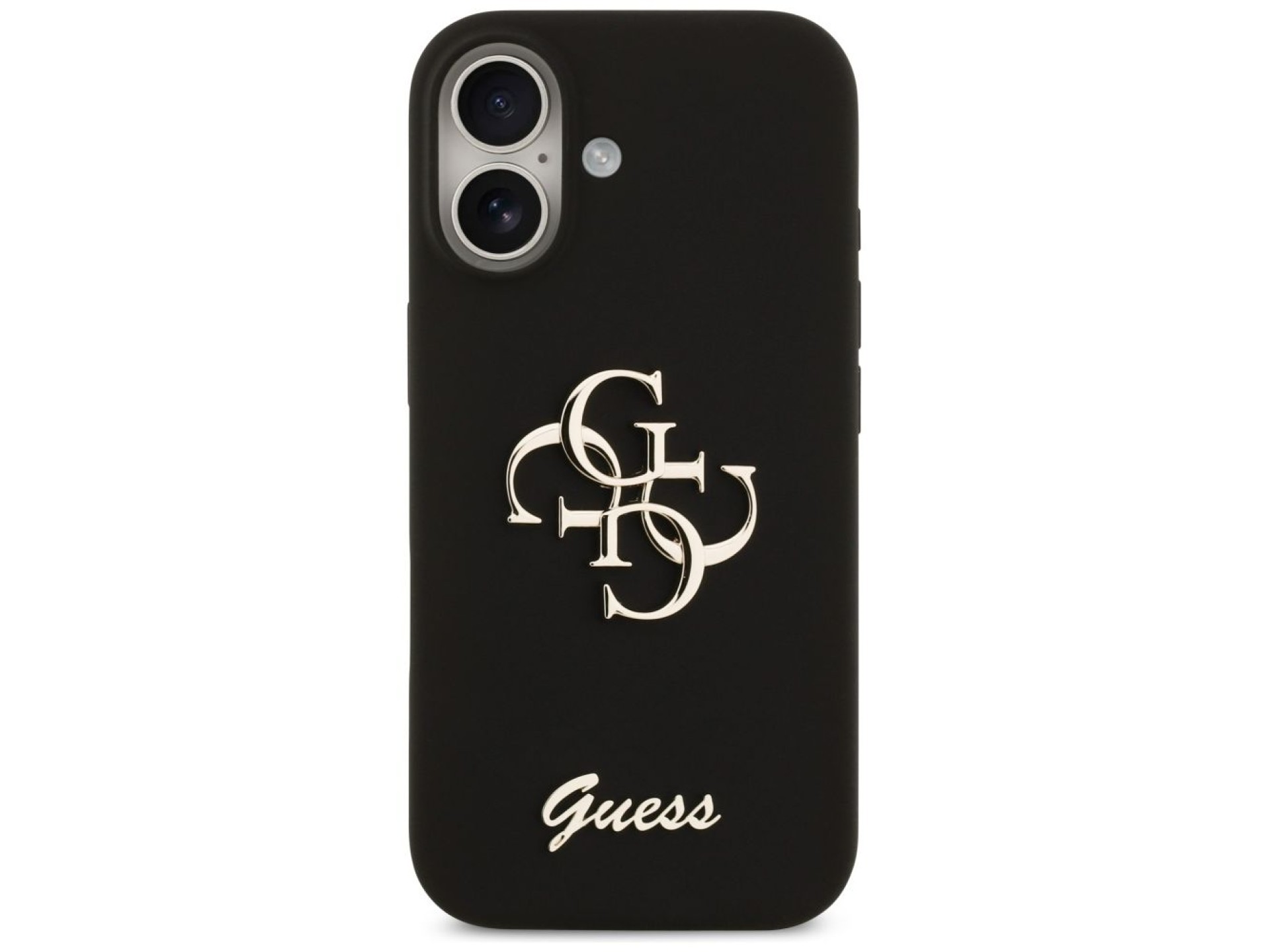 Funda Guess de silicona con el logotipo 4G grande para iPhone 17 - Negra