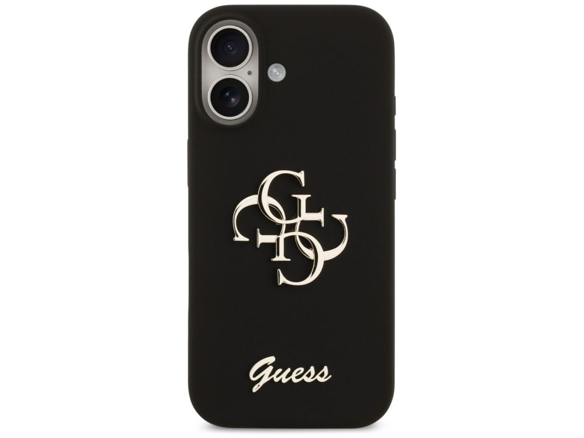 Funda Guess de silicona con el logotipo 4G grande para iPhone 17 - Negra