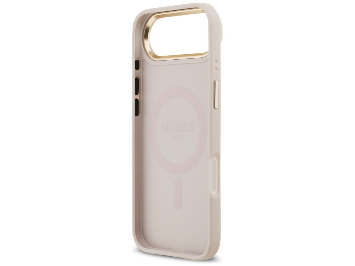 Funda Guess MagSafe para iPhone Air con logo y pedrería granulada - Rosa
