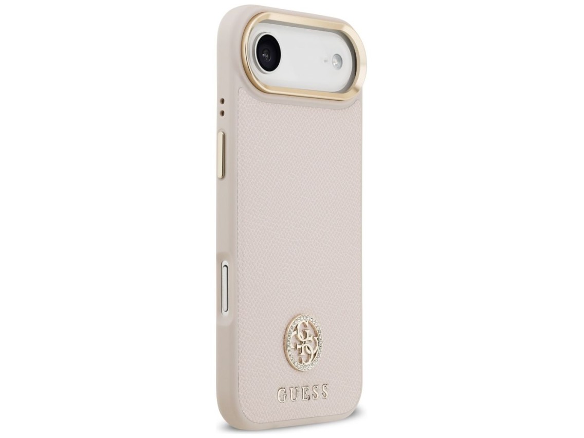 Funda Guess MagSafe para iPhone Air con logo y pedrería granulada - Rosa