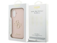 Capa de silicone Guess com o logo 4G em letras grandes para iPhone 17 - Rosa Capa de silicone Guess com o logo 4G em letras grandes para iPhone 17 - Rosa