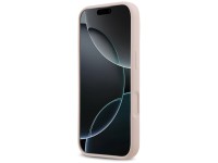 Capa de silicone Guess com o logo 4G em letras grandes para iPhone 17 - Rosa Capa de silicone Guess com o logo 4G em letras grandes para iPhone 17 - Rosa