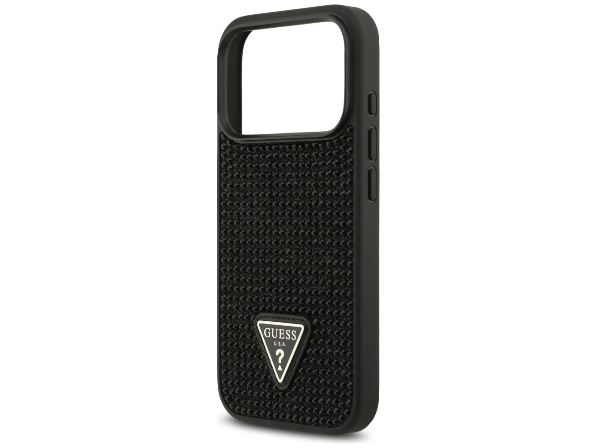 Capa Guess com Logo Triangular em Strass para iPhone 17 Pro - Preta