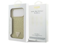 Guess Rhinestone Triangle Logo Case for iPhone 17 Pro Max - Gold
