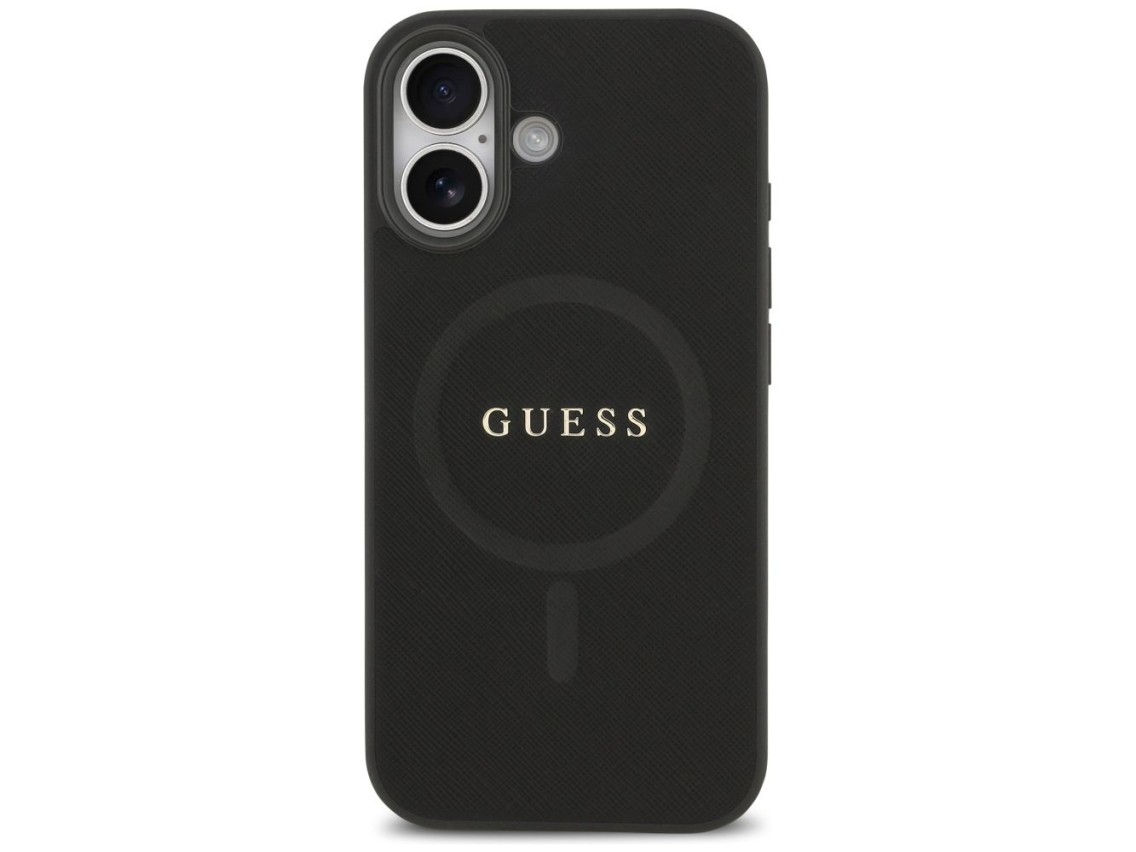 Guess Saffiano Classic Logo MagSafe case for iPhone 17 - black