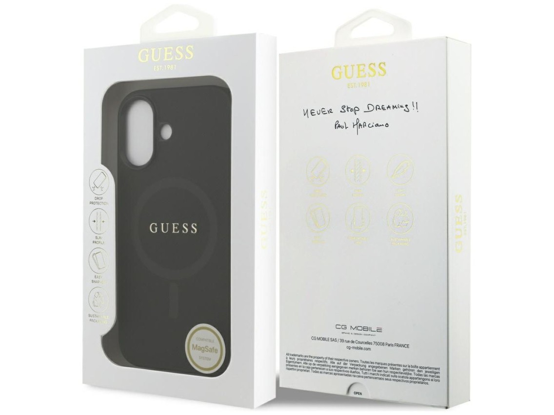 Guess Saffiano Classic Logo MagSafe case for iPhone 17 - black