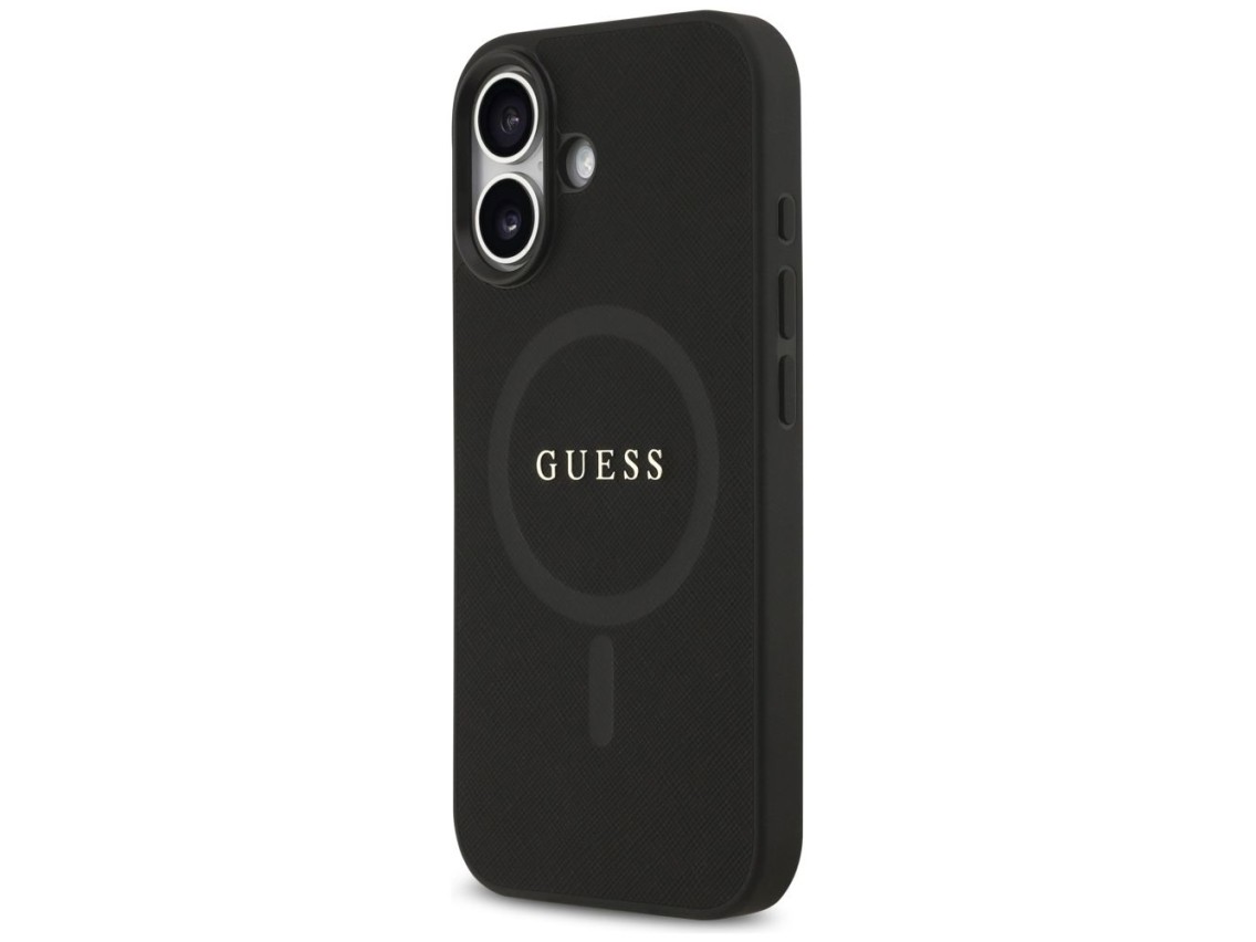 Guess Saffiano Classic Logo MagSafe case for iPhone 17 - black