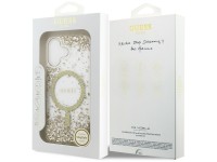 Capa Guess MagSafe com glitter na parte inferior para iPhone 17 - dourada Capa Guess MagSafe com glitter na parte inferior para iPhone 17 - dourada