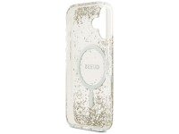 Capa Guess MagSafe com glitter na parte inferior para iPhone 17 - dourada Capa Guess MagSafe com glitter na parte inferior para iPhone 17 - dourada