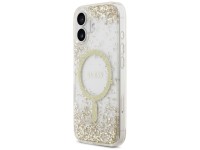 Capa Guess MagSafe com glitter na parte inferior para iPhone 17 - dourada Capa Guess MagSafe com glitter na parte inferior para iPhone 17 - dourada