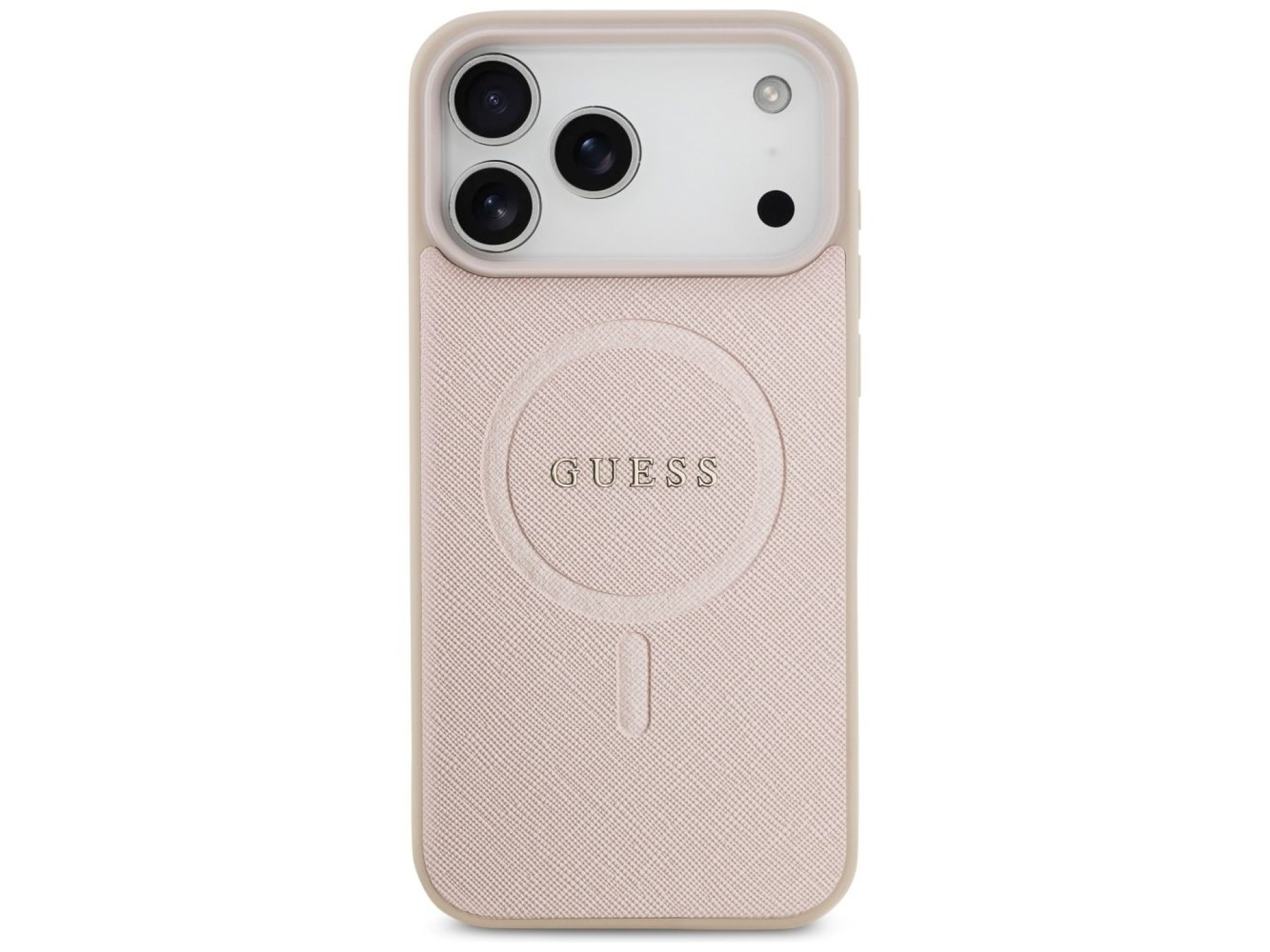 Capa Guess Saffiano Classic Logo MagSafe para iPhone 17 Pro Max - Rosa
