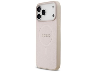 Guess Saffiano Classic Logo MagSafe Case for iPhone 17 Pro Max - Pink Guess Saffiano Classic Logo MagSafe Case for iPhone 17 Pro Max - Pink