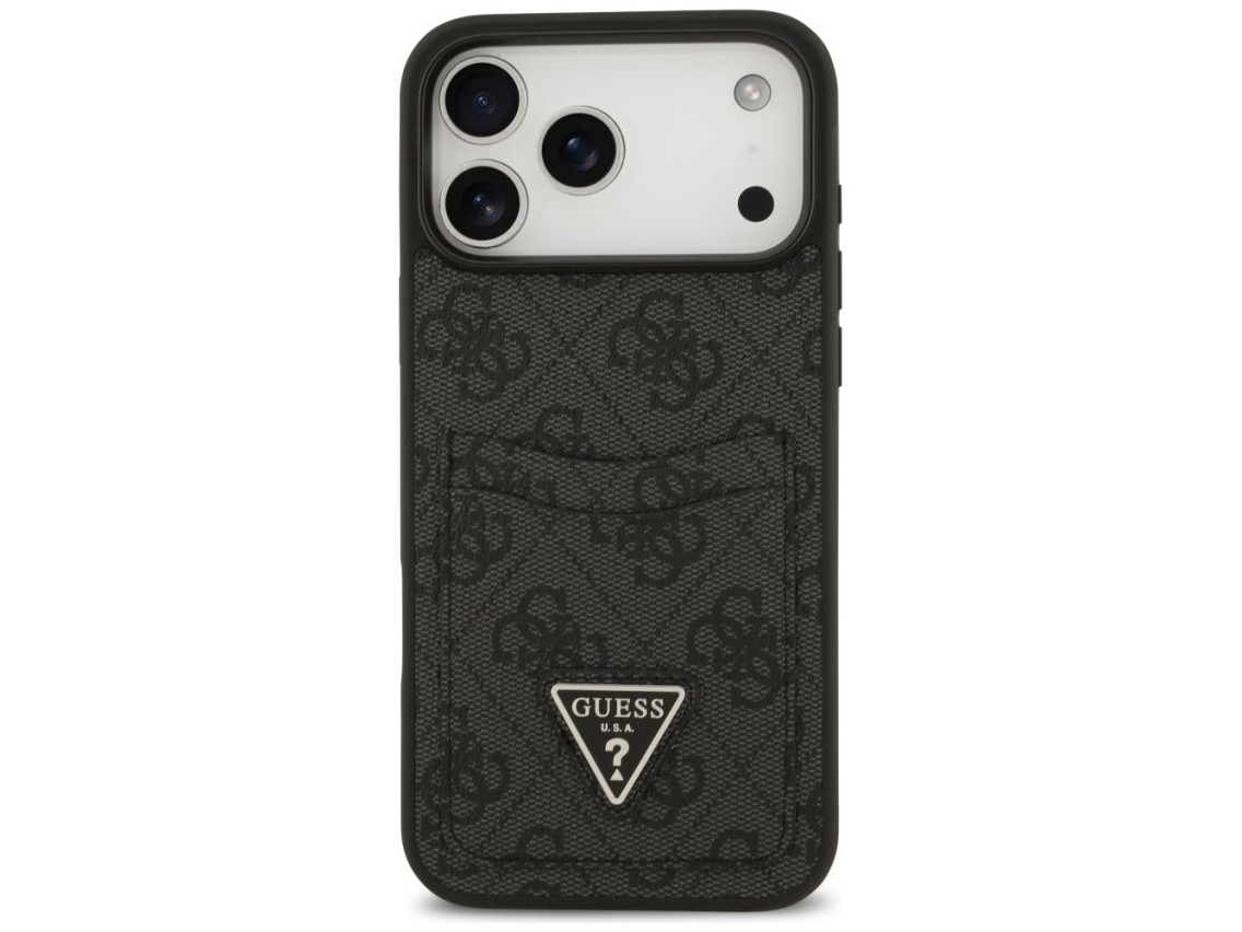 Funda Guess 4G nauble Card Triangle para iPhone 17 Pro Max - negra