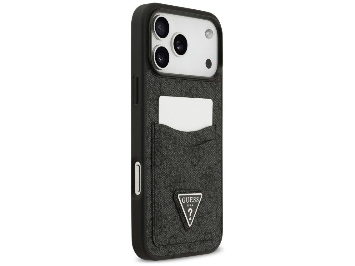 Funda Guess 4G nauble Card Triangle para iPhone 17 Pro Max - negra