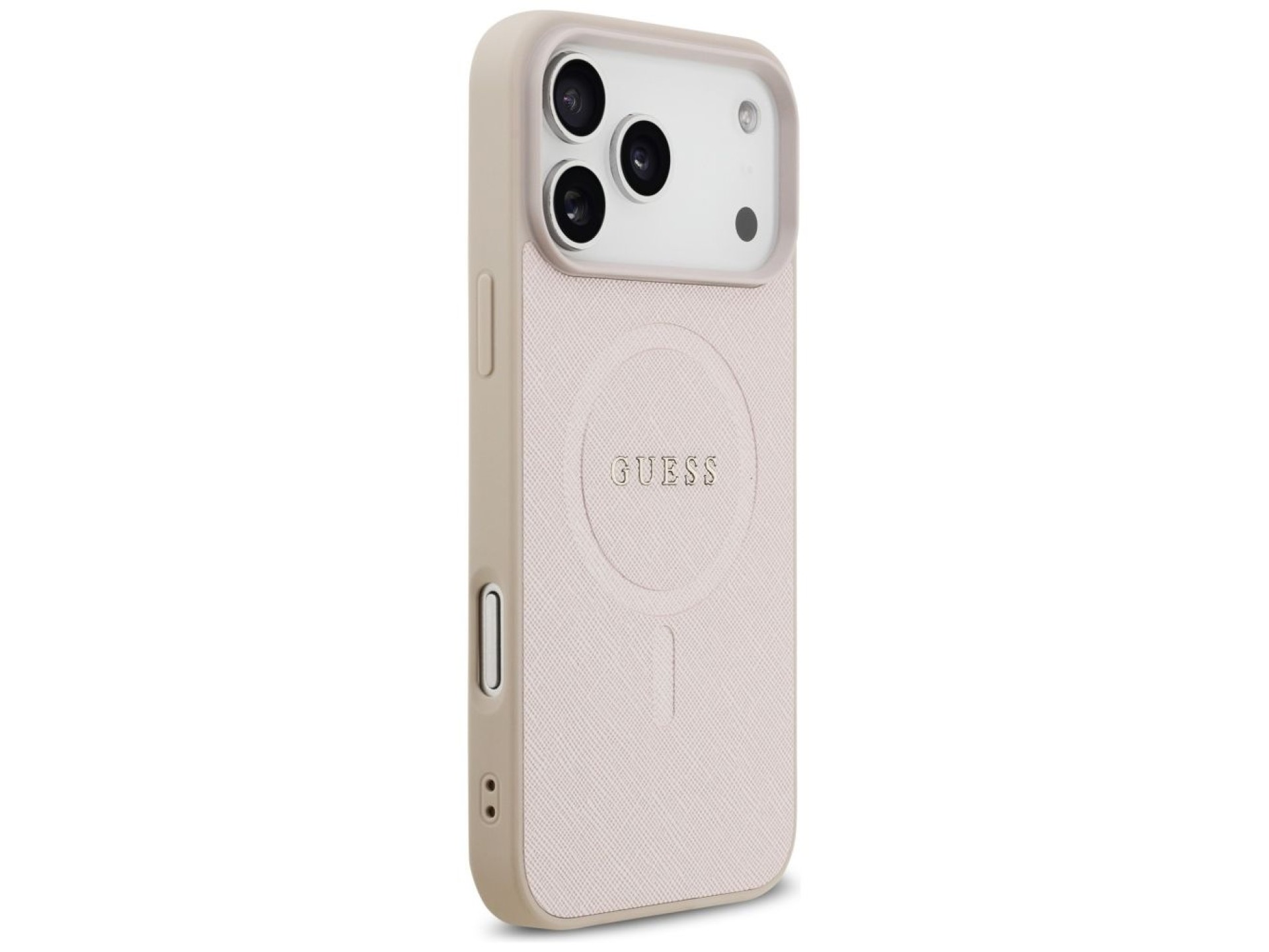 Capa Guess Saffiano Classic Logo MagSafe para iPhone 17 Pro Max - Rosa