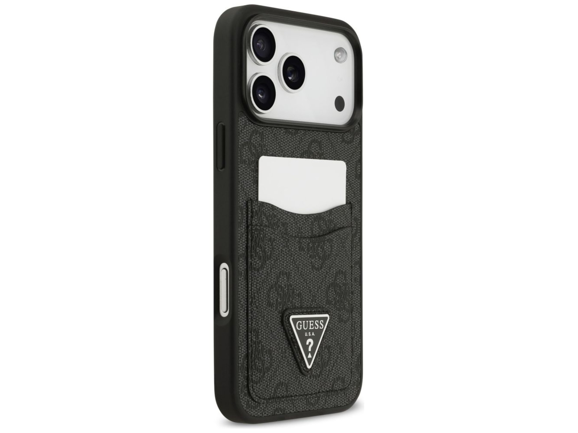 Funda Guess 4G nauble Card Triangle para iPhone 17 Pro Max - negra