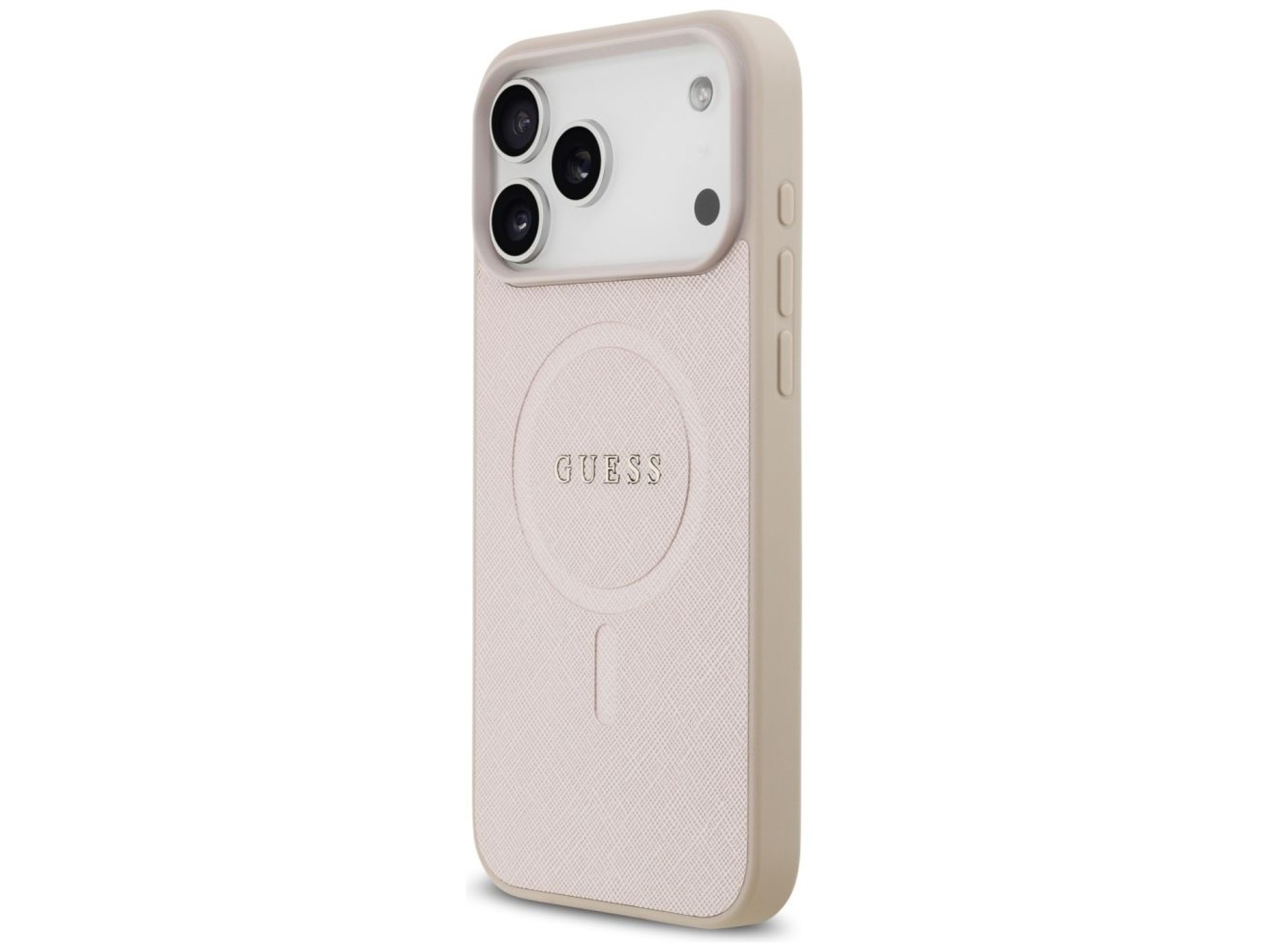 Capa Guess Saffiano Classic Logo MagSafe para iPhone 17 Pro Max - Rosa