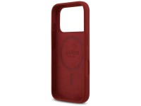 Guess Silicone Script Metal Logo MagSafe Case for iPhone 17 Pro - Red
