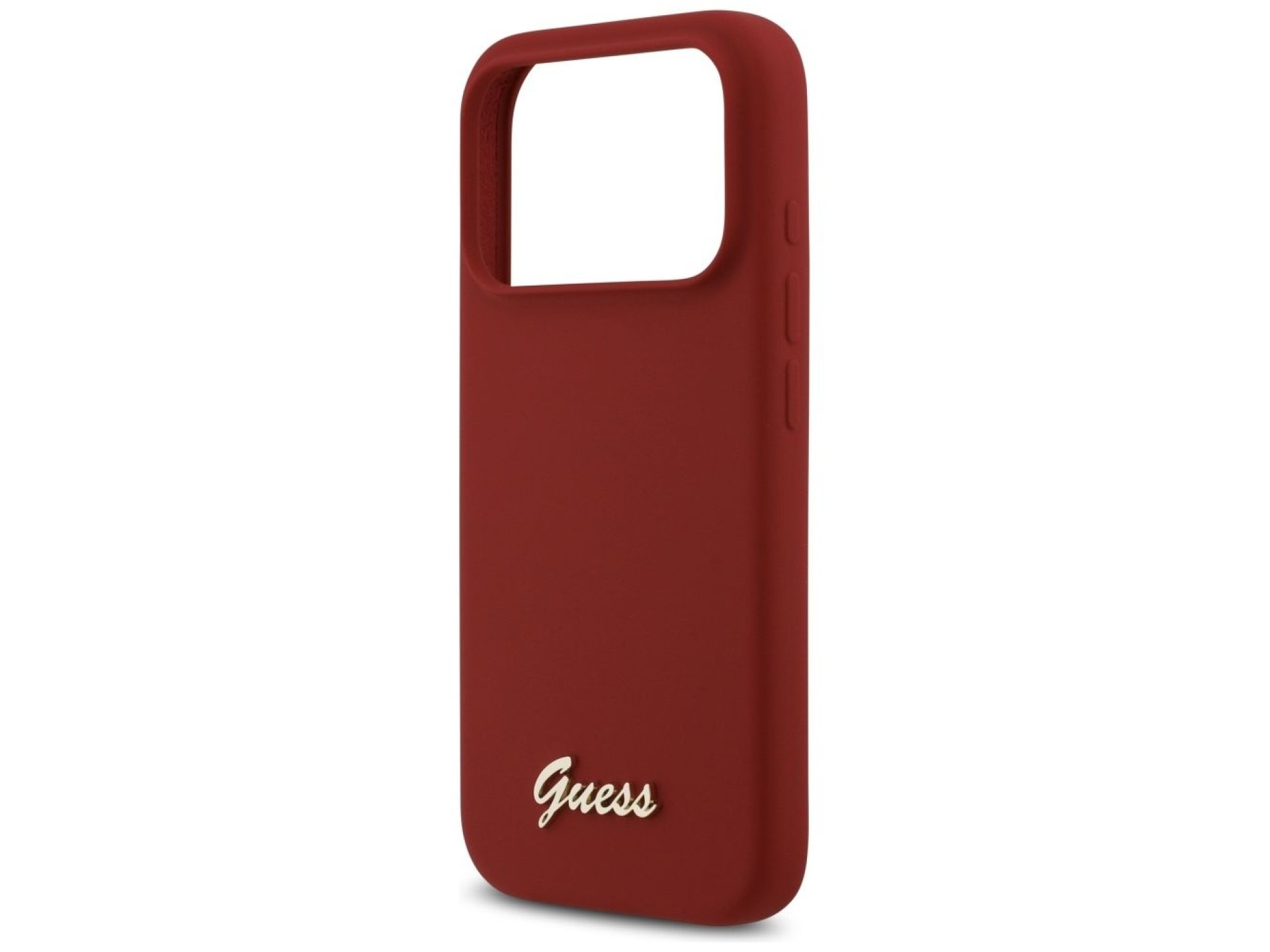 Guess Silicone Script Metal Logo MagSafe Case for iPhone 17 Pro - Red