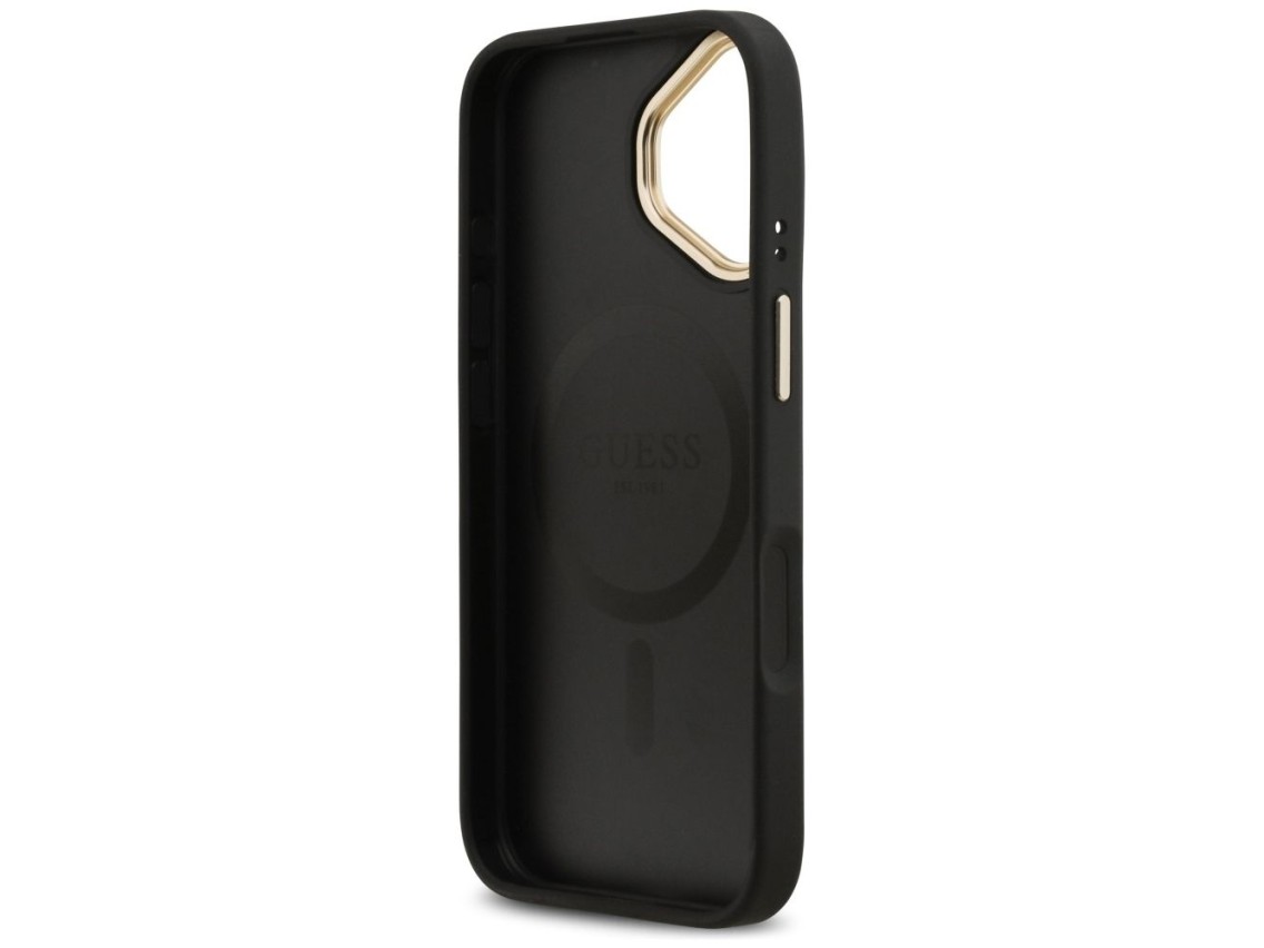 Guess Peony Hot Stamp MagSafe Case for iPhone 17 - Black